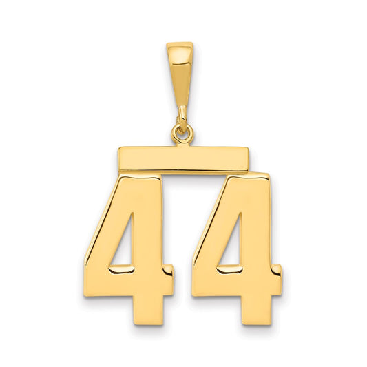 14k Yellow Gold Large Polished Number 44 Charm