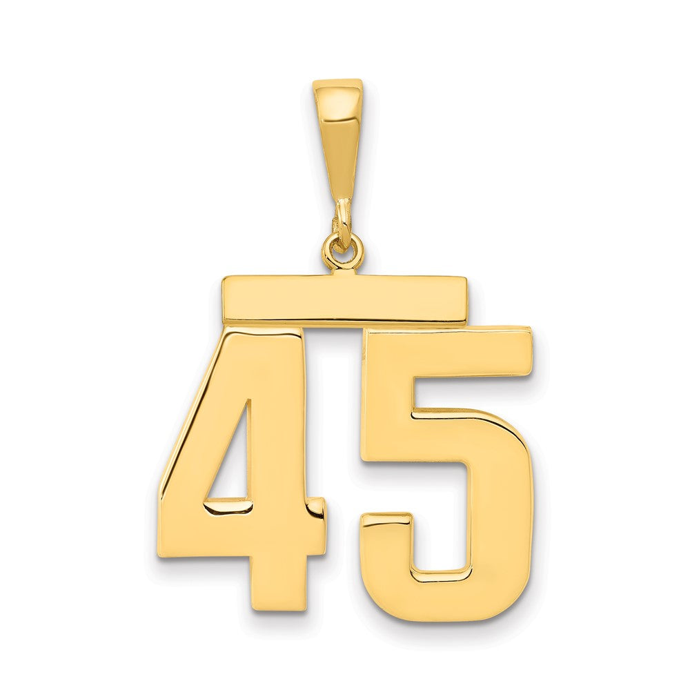 14k Yellow Gold Large Polished Number 45 Charm