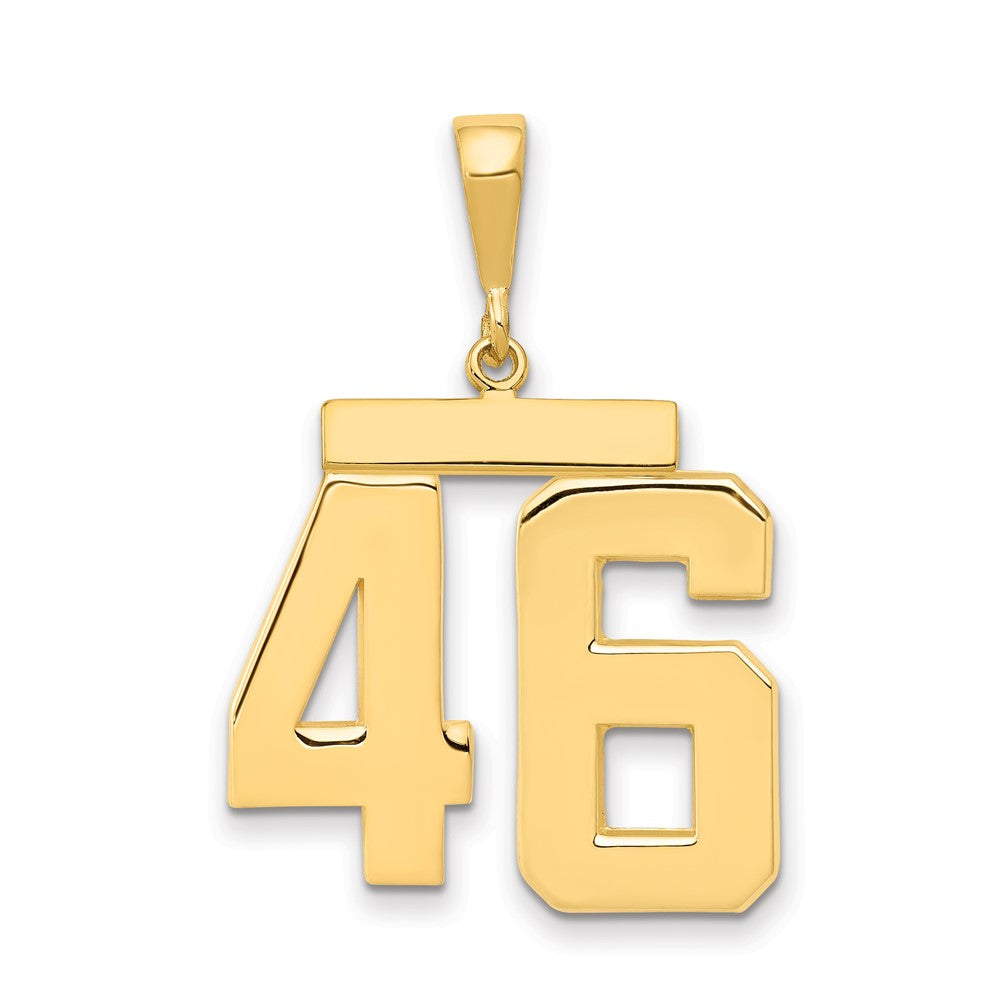 14k Yellow Gold Large Polished Number 46 Charm