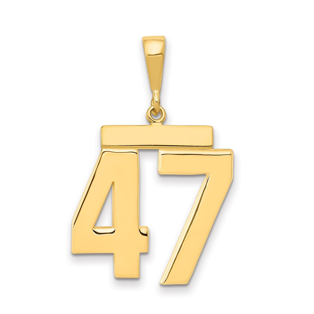 14k Yellow Gold Large Polished Number 47 Charm