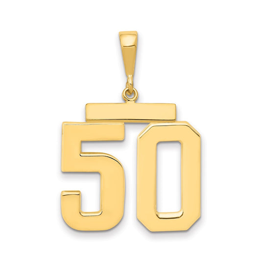 14k Yellow Gold Large Polished Number 50 Charm