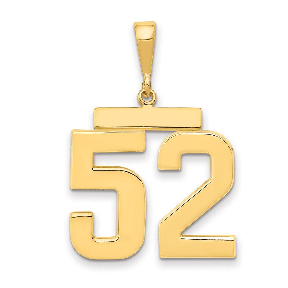 14k Yellow Gold Large Polished Number 52 Charm