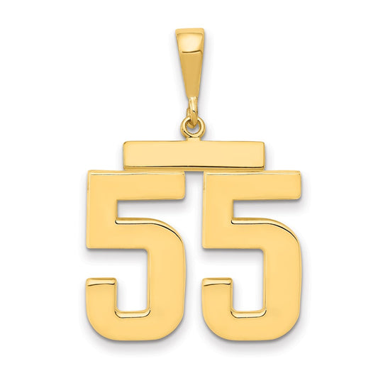 14k Yellow Gold Large Polished Number 55 Charm