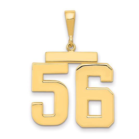 14k Yellow Gold Large Polished Number 56 Charm