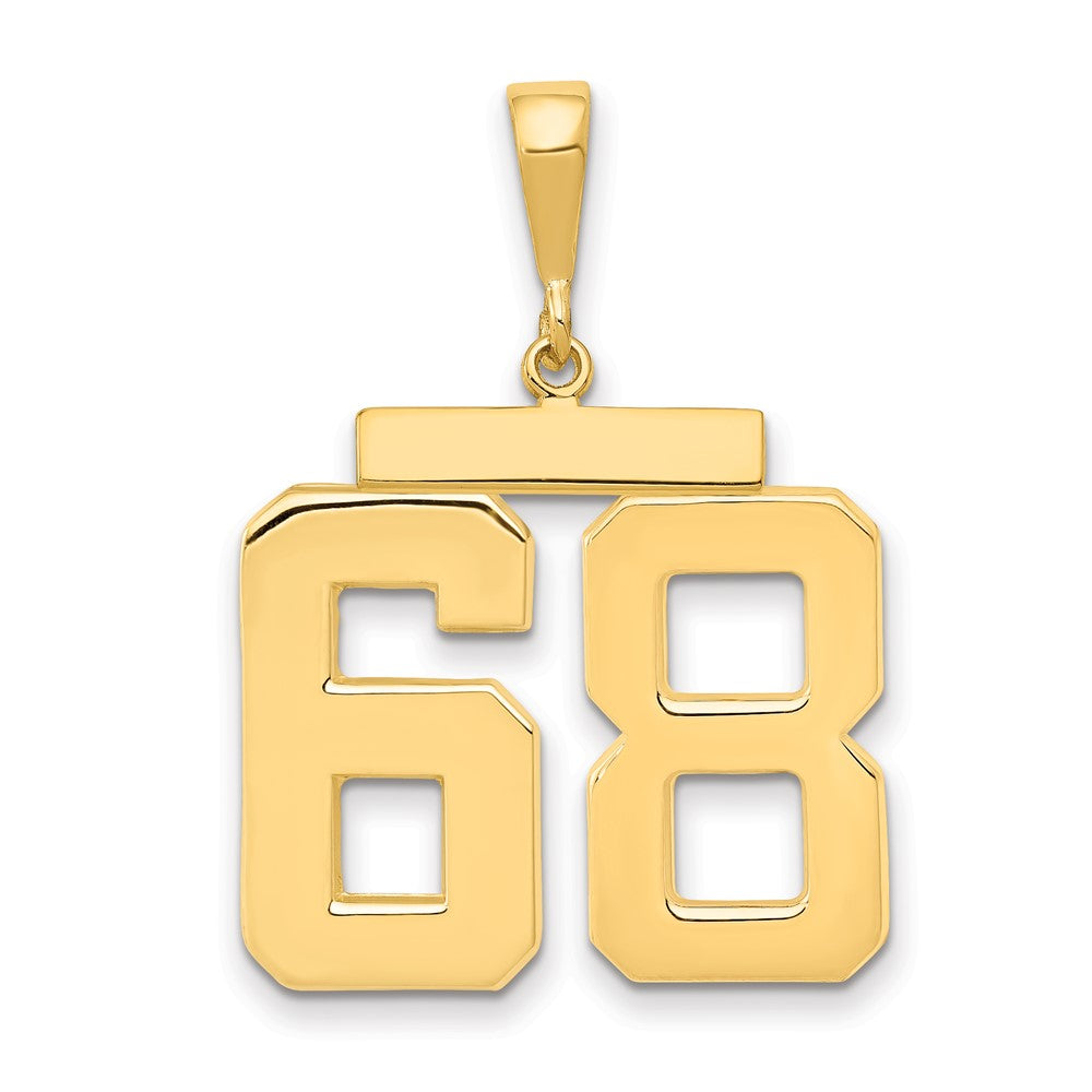 14k Yellow Gold Large Polished Number 68 Charm