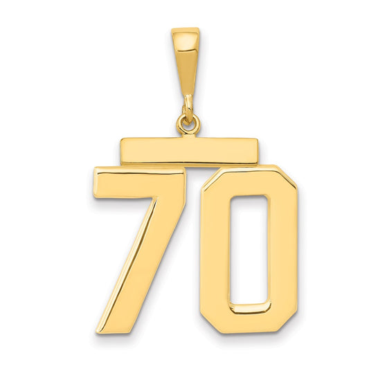 14k Yellow Gold Large Polished Number 70 Charm