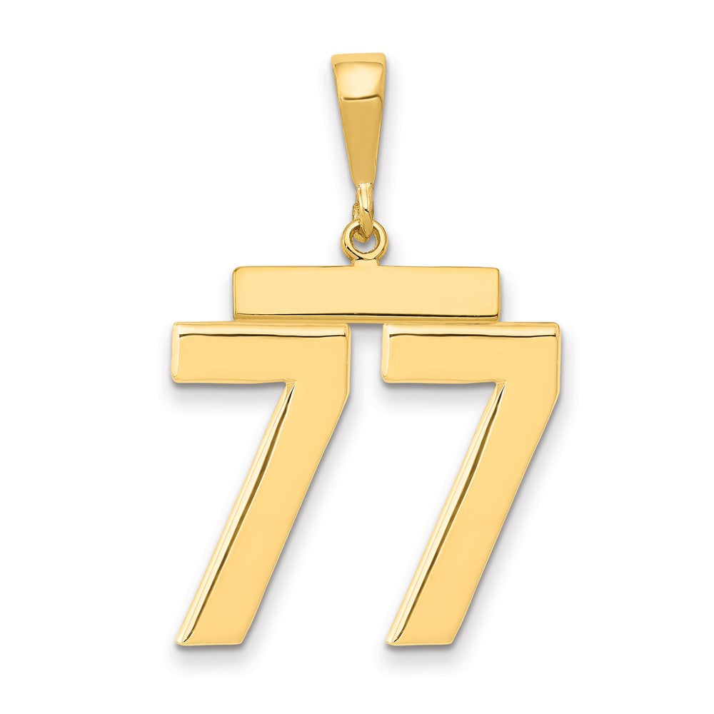 14k Yellow Gold Large Polished Number 77 Charm