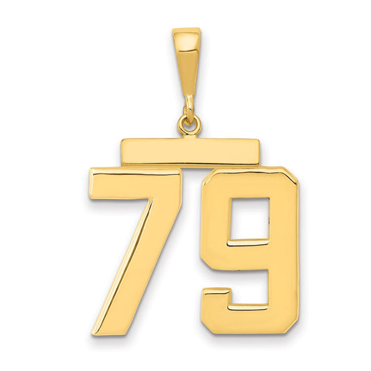 14k Yellow Gold Large Polished Number 79 Charm