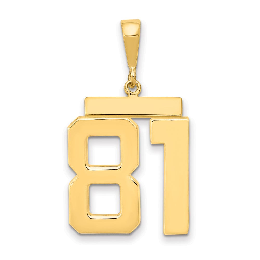 14k Yellow Gold Large Polished Number 81 Charm