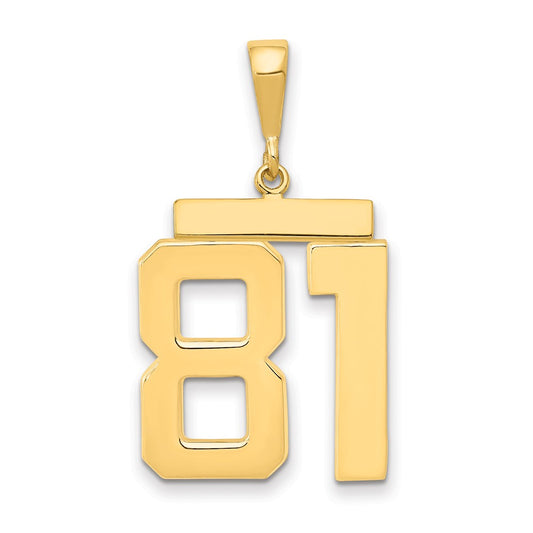 14k Yellow Gold Large Polished Number 81 Charm