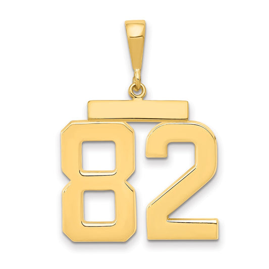 14k Yellow Gold Large Polished Number 82 Charm