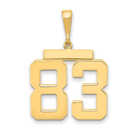 14k Yellow Gold Large Polished Number 83 Charm