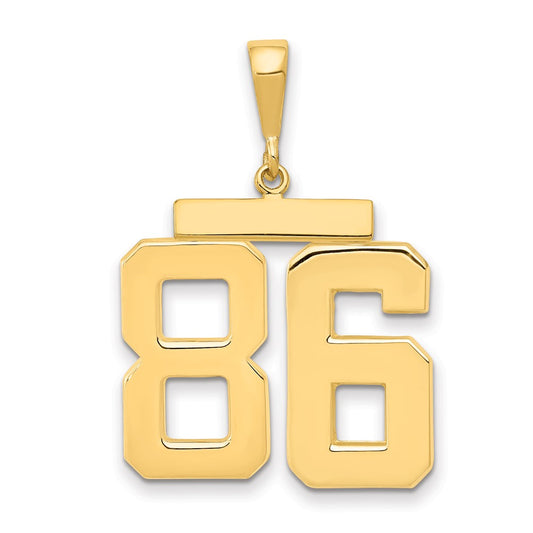 14k Yellow Gold Large Polished Number 86 Charm