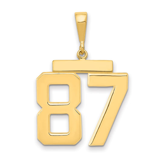 14k Yellow Gold Large Polished Number 87 Charm