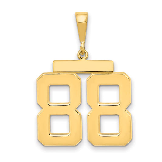 14k Yellow Gold Large Polished Number 88 Charm