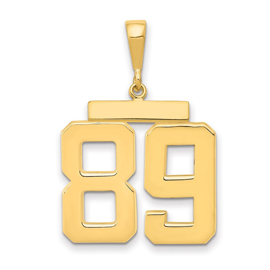 14k Yellow Gold Large Polished Number 89 Charm