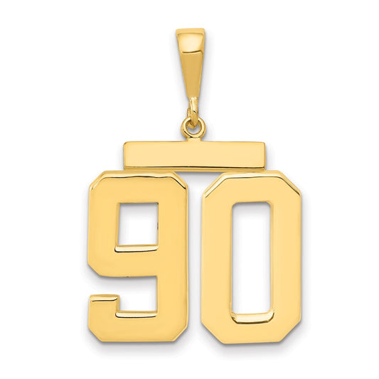 14k Yellow Gold Large Polished Number 90 Charm