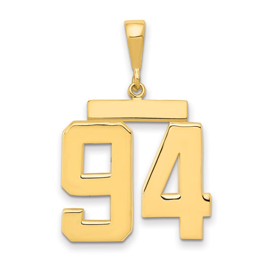 14k Yellow Gold Large Polished Number 94 Charm