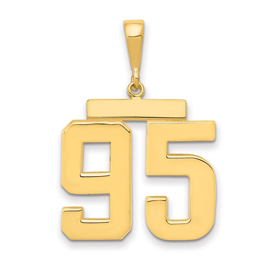 14k Yellow Gold Large Polished Number 95 Charm