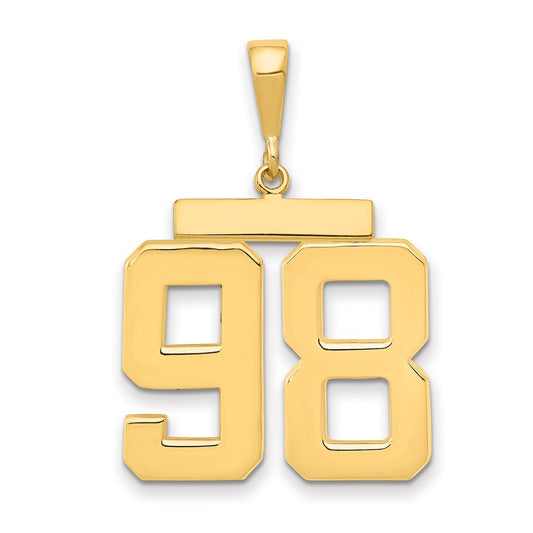 14k Yellow Gold Large Polished Number 98 Charm