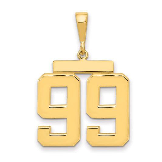 14k Yellow Gold Large Polished Number 99 Charm