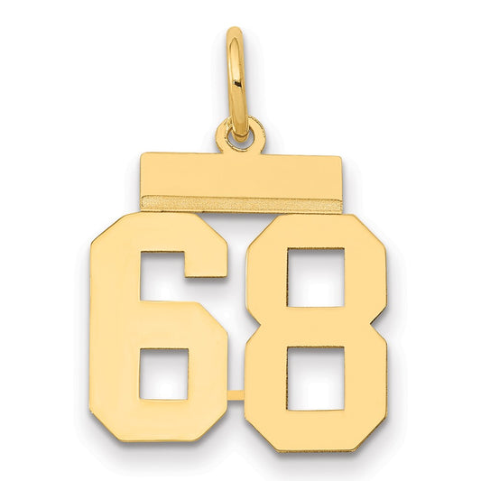 14k Yellow Gold Small Polished Number 68 Charm