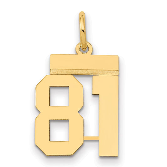 14k Yellow Gold Small Polished Number 81 Charm