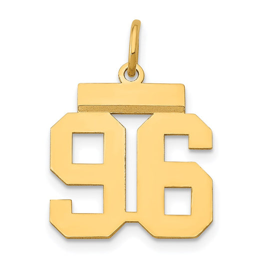 14k Yellow Gold Small Polished Number 96 Charm