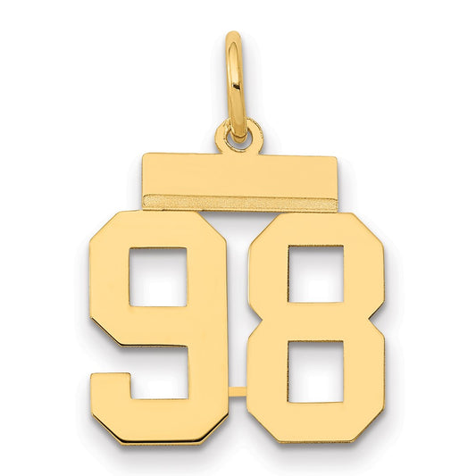 14k Yellow Gold Small Polished Number 98 Charm