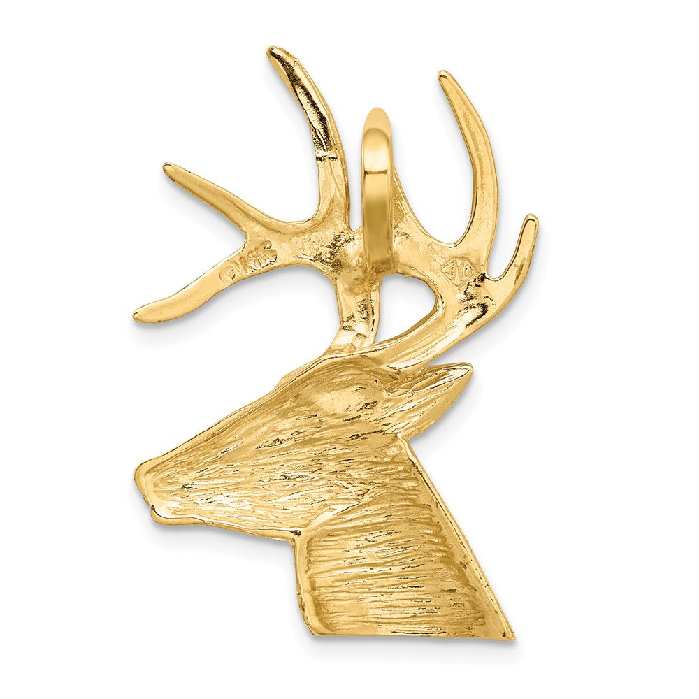 14k Yellow Gold Laser Cut Deer Charm