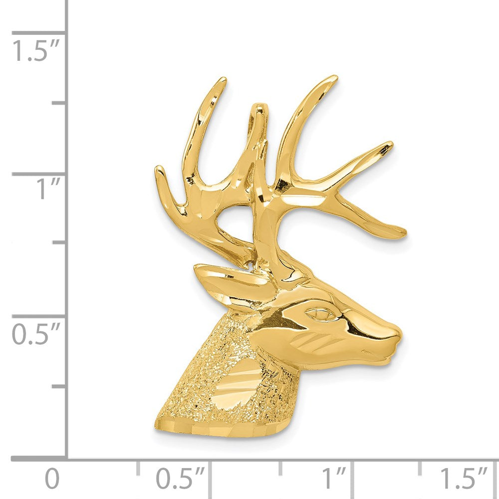 14k Yellow Gold Laser Cut Deer Charm