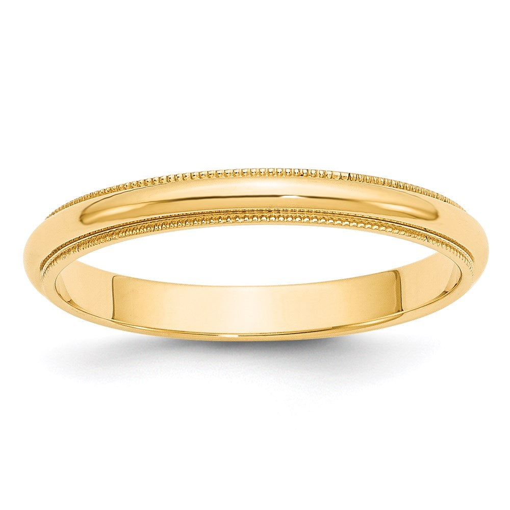 Solid 18K Yellow Gold 3mm Milgrain Half-Round Wedding Men's/Women's Wedding Band Ring Size 4