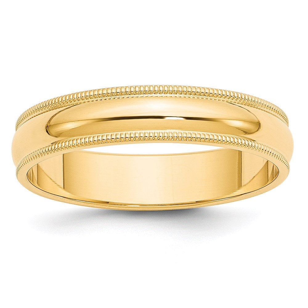 Solid 18K Yellow Gold 5mm Milgrain Half-Round Wedding Men's/Women's Wedding Band Ring Size 11.5