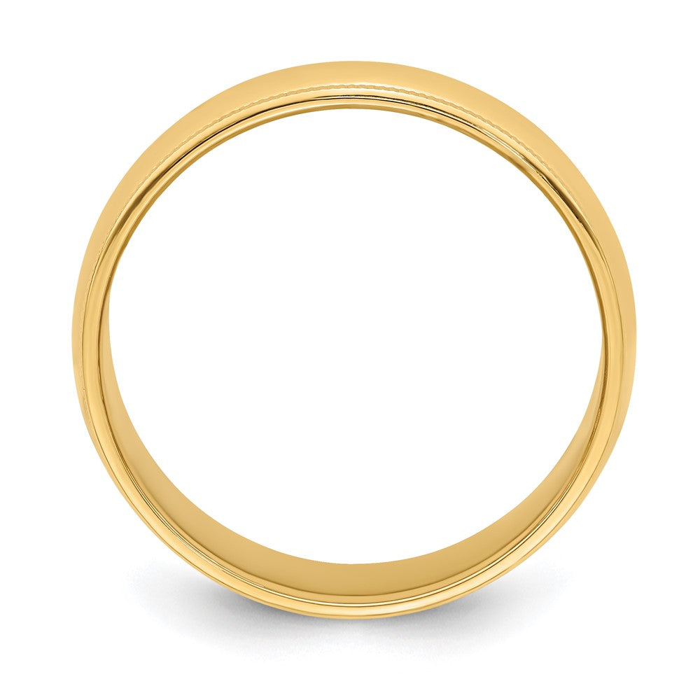 Solid 18K Yellow Gold 6mm Milgrain Half-Round Wedding Men's/Women's Wedding Band Ring Size 7.5