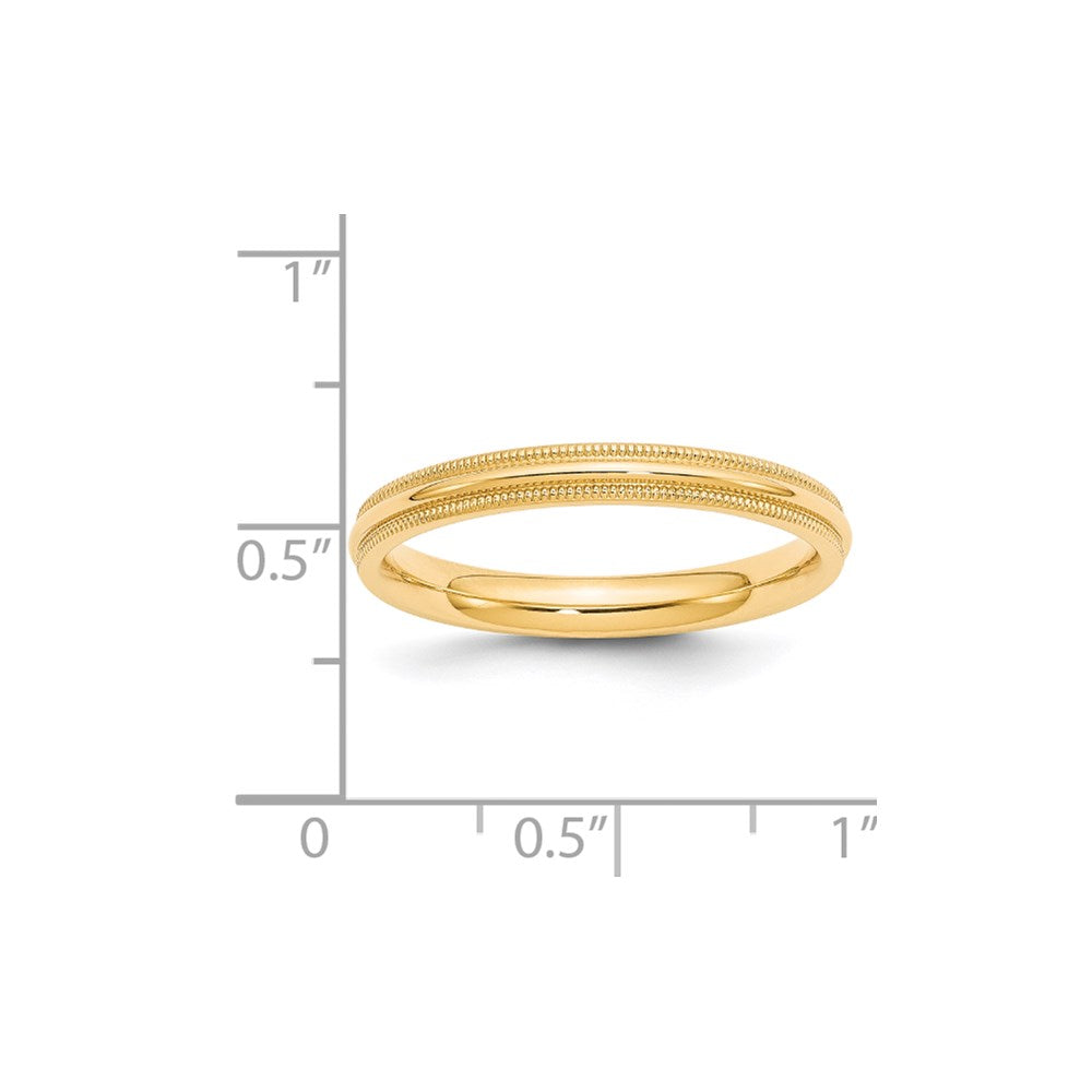 Solid 18K Yellow Gold 3mm Milgrain Comfort Fit Men's/Women's Wedding Band Ring Size 10.5