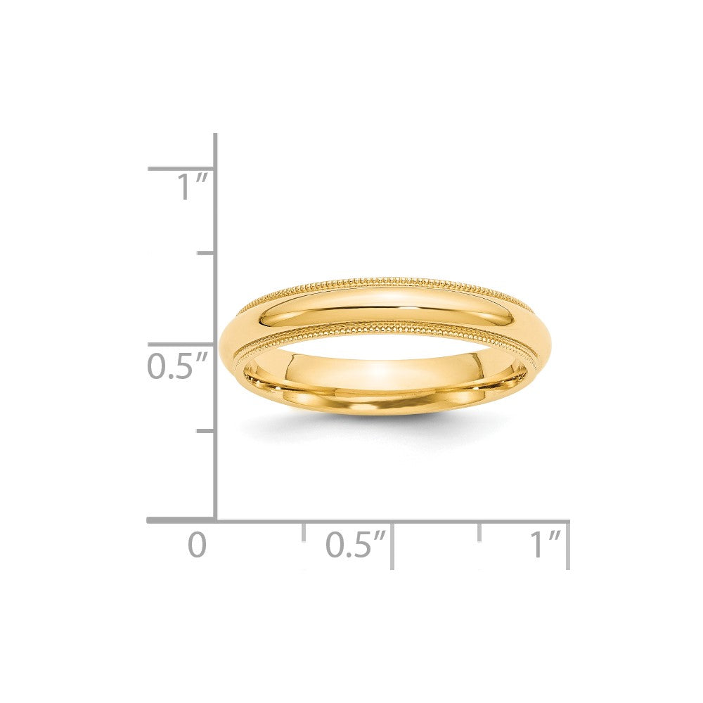 Solid 18K Yellow Gold 4mm Milgrain Comfort Wedding Men's/Women's Wedding Band Ring Size 8