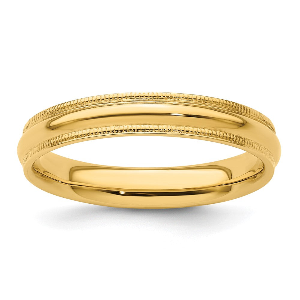 Solid 14K Yellow Gold 4mm Milgrain Comfort Wedding Men's/Women's Wedding Band Ring Size 5