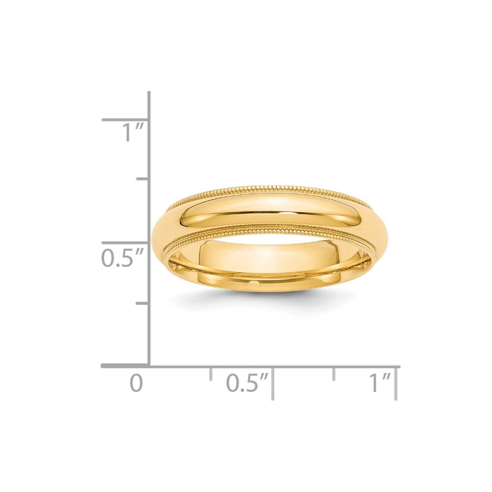 Solid 18K Yellow Gold 5mm Milgrain Comfort Fit Men's/Women's Wedding Band Ring Size 13.5