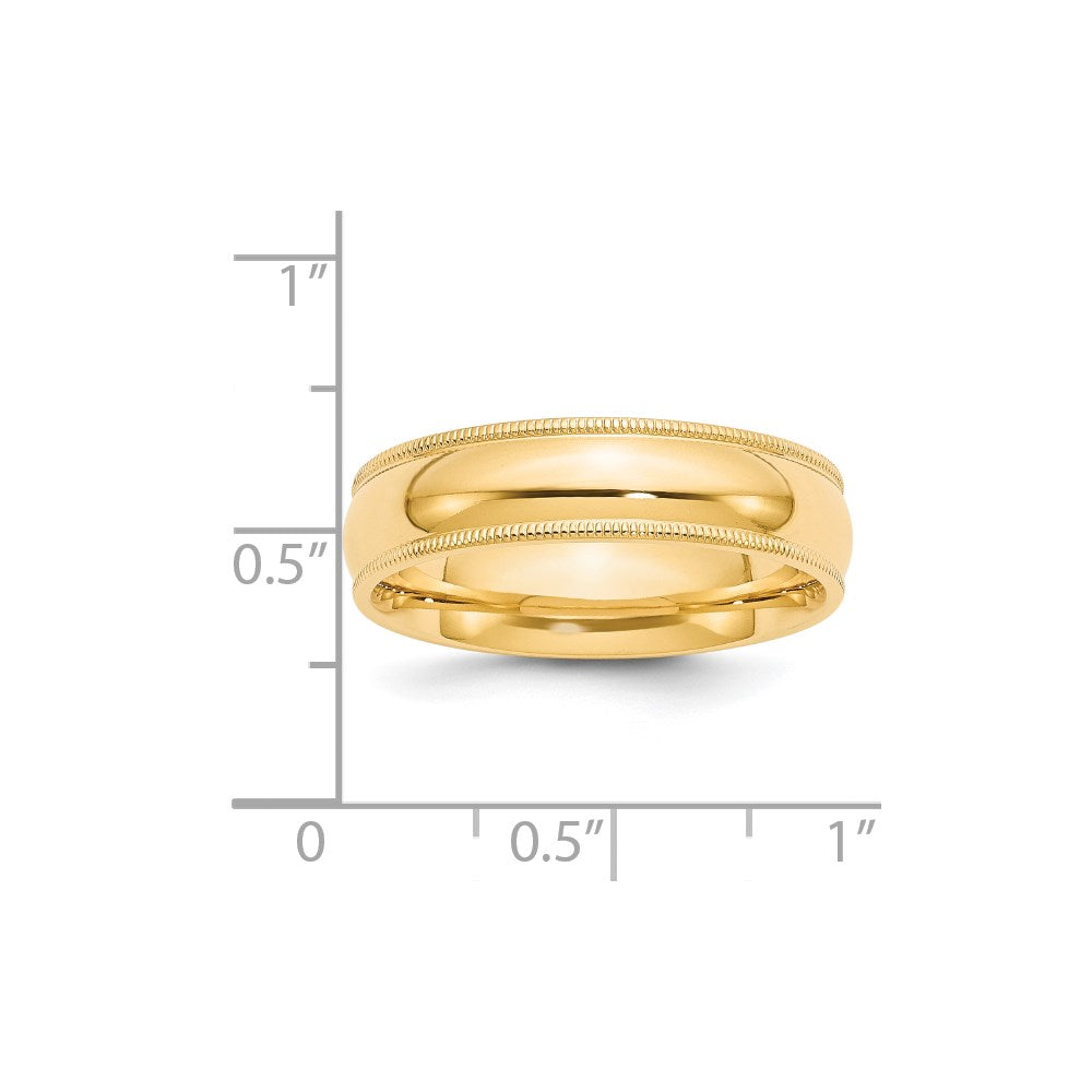 Solid 18K Yellow Gold 6mm Milgrain Comfort Wedding Men's/Women's Wedding Band Ring Size 9.5