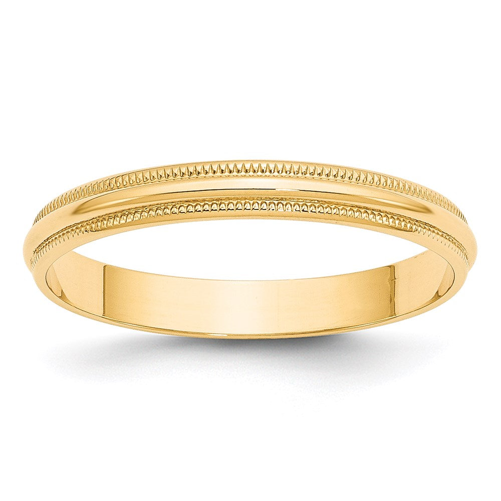 Solid 18K Yellow Gold 3mm Light Weight Milgrain Half Round Men's/Women's Wedding Band Ring Size 10