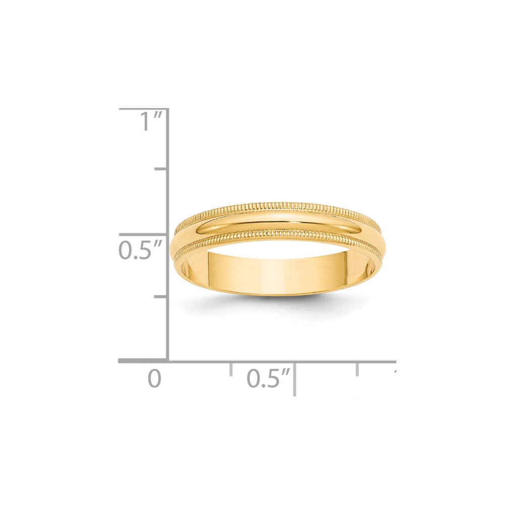 Solid 18K Yellow Gold 4mm Light Weight Milgrain Half Round Men's/Women's Wedding Band Ring Size 8.5