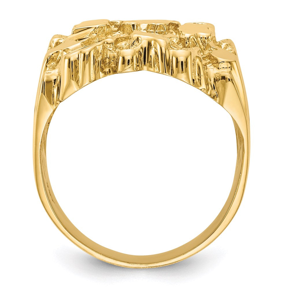 14K Yellow Gold Men's Nugget Ring