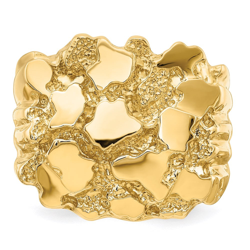 14K Yellow Gold Men's Nugget Ring