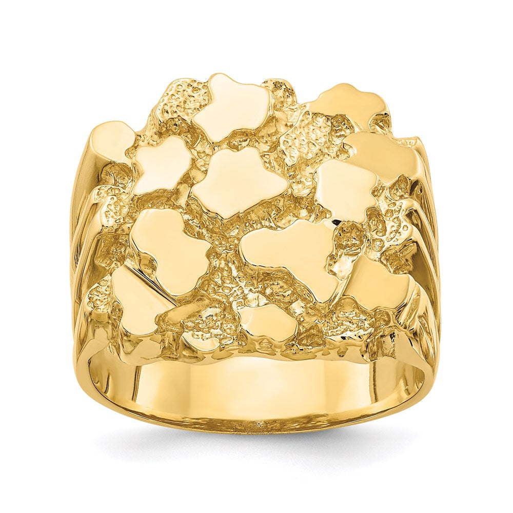 14K Yellow Gold Men's Nugget Ring