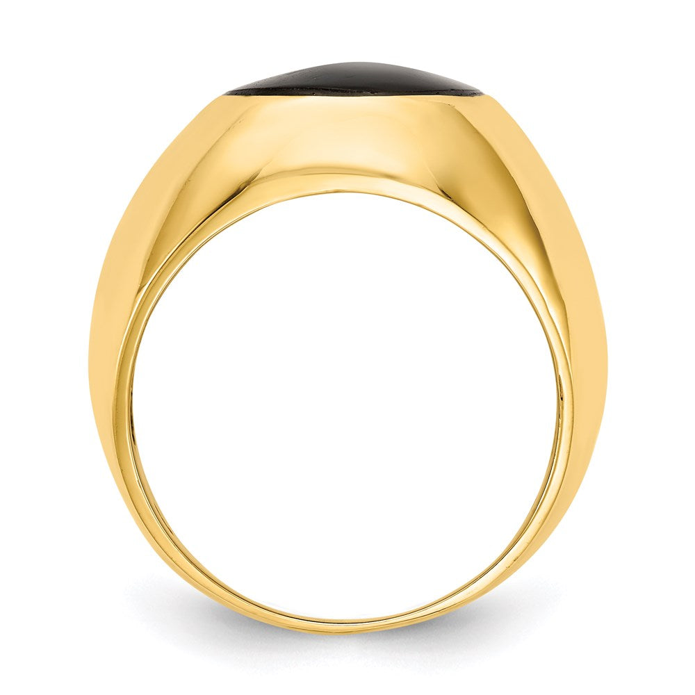 14K Yellow Gold Men's Onyx Ring