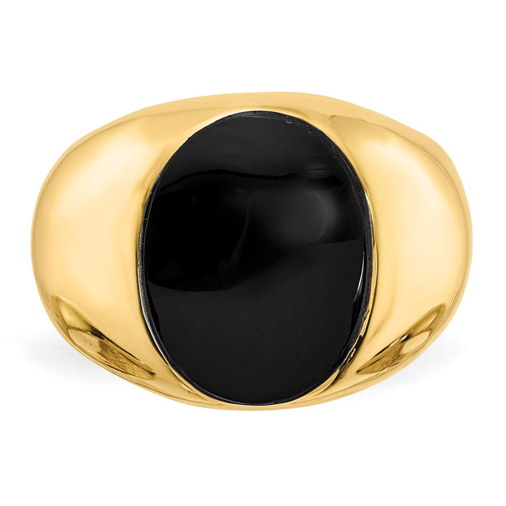 14K Yellow Gold Men's Onyx Ring