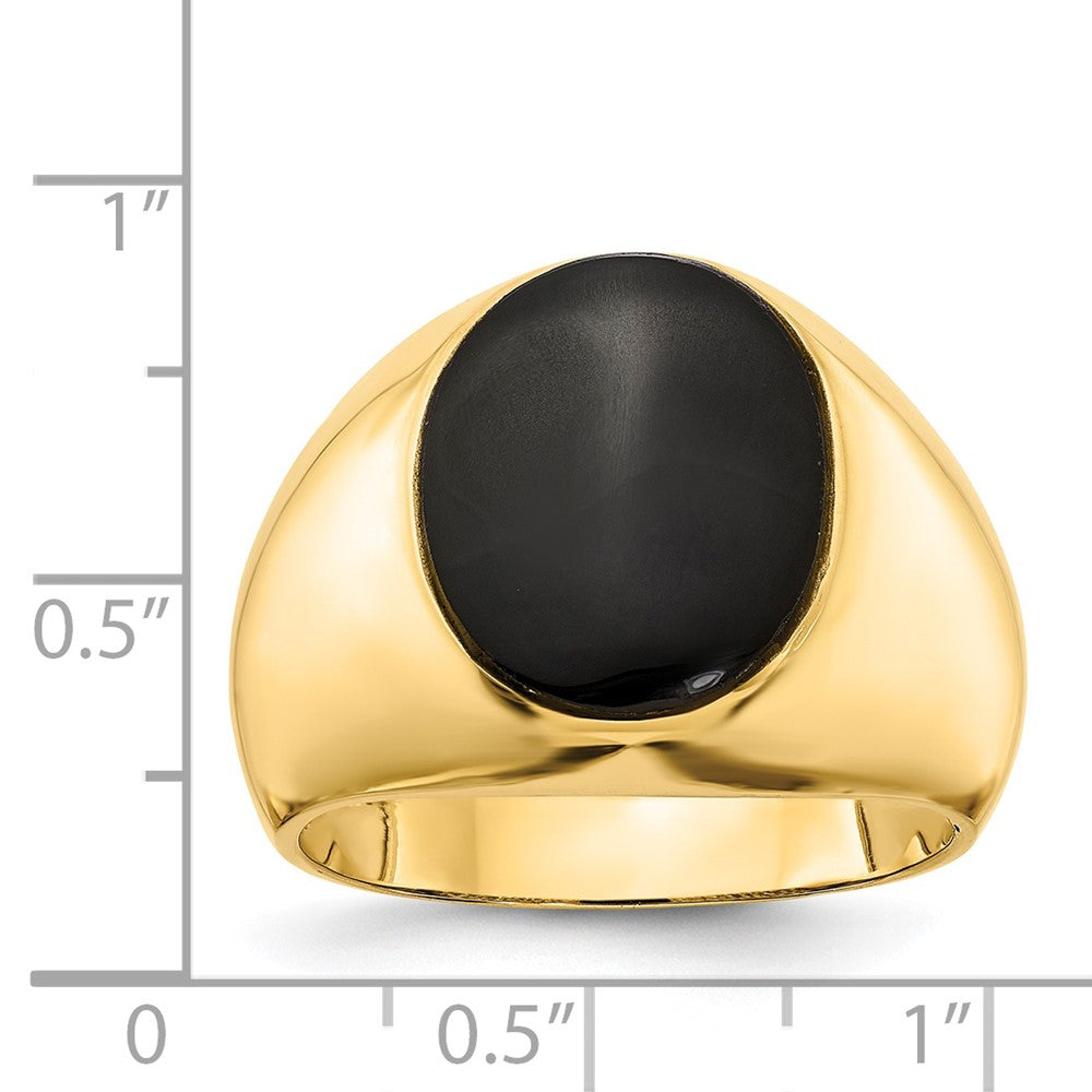 14K Yellow Gold Men's Onyx Ring