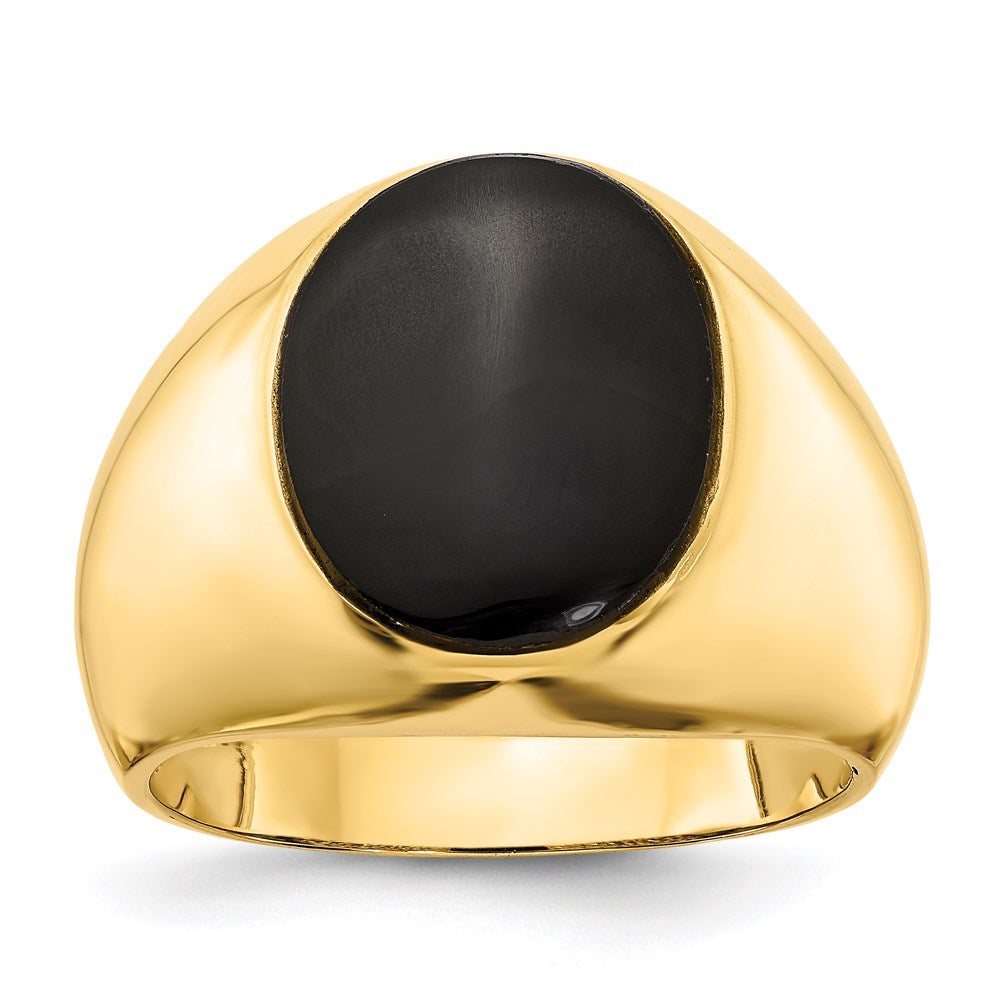 14K Yellow Gold Men's Onyx Ring