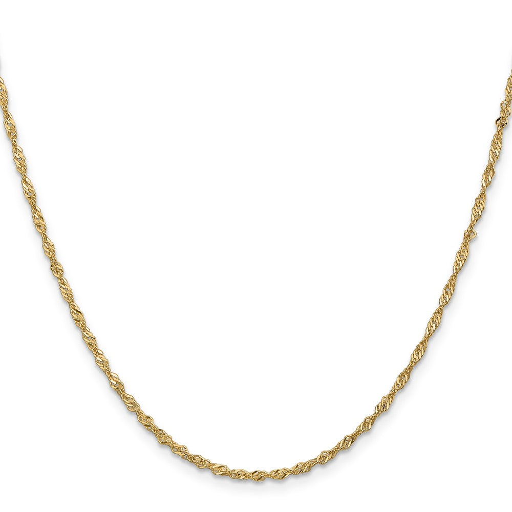 14K Yellow Gold 18 inch 1.70mm Singapore with Lobster Clasp Chain Necklace