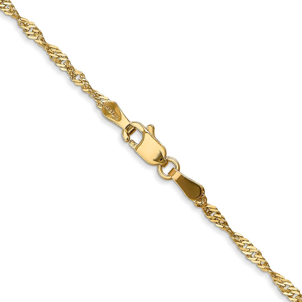 14K Yellow Gold 18 inch 1.70mm Singapore with Lobster Clasp Chain Necklace